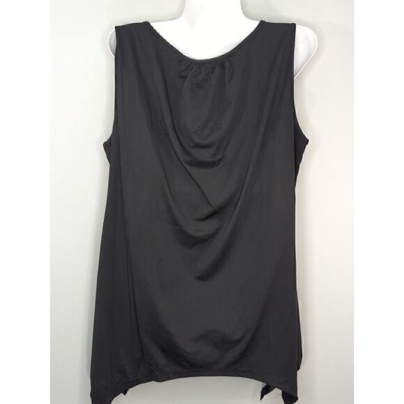 Rosegal Blue & Black Floral Front Cut Out Sleeveless Top Large NWT - Picture 4 of 7